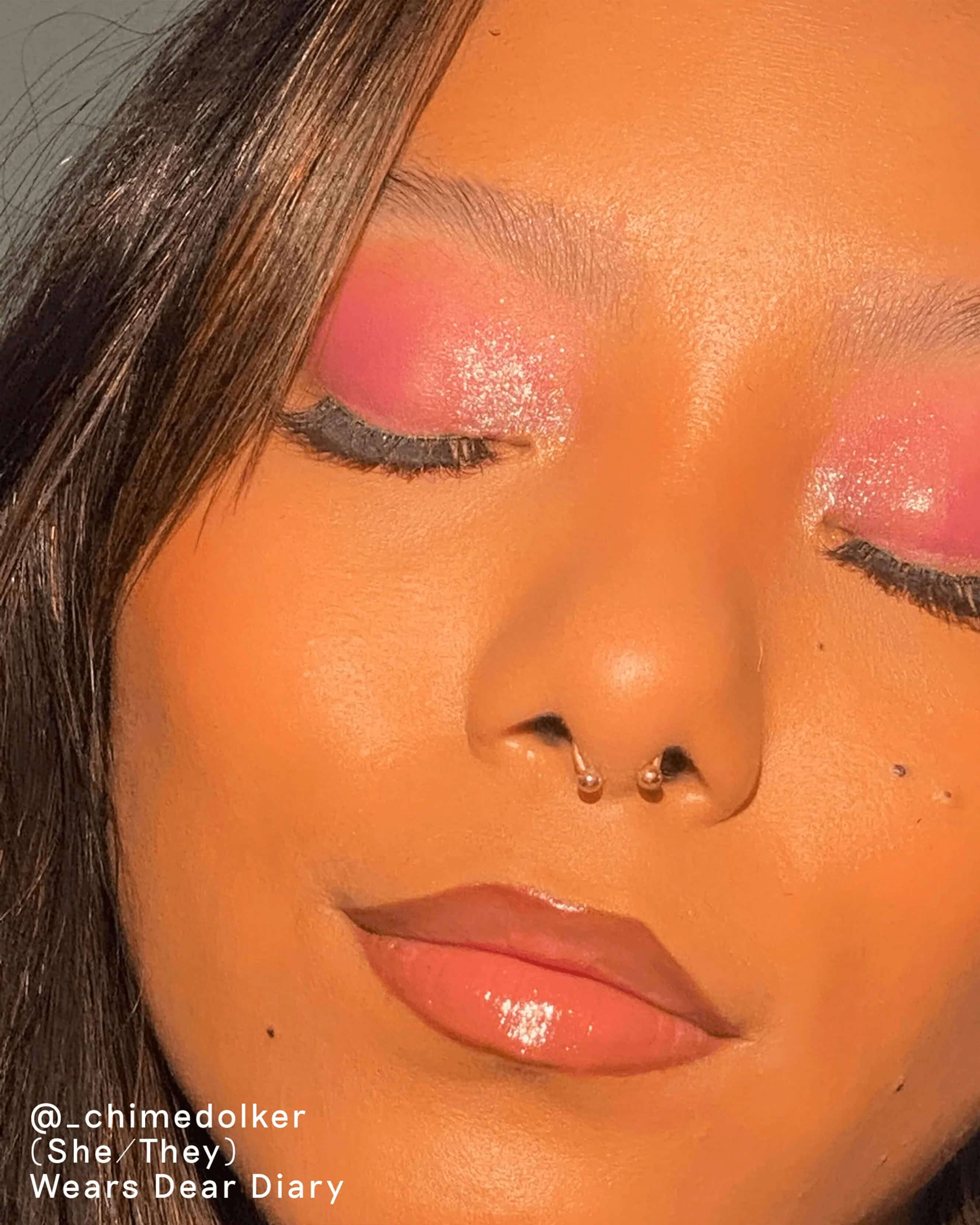 Dear Diary (glitter finish white with rainbow sparkle)