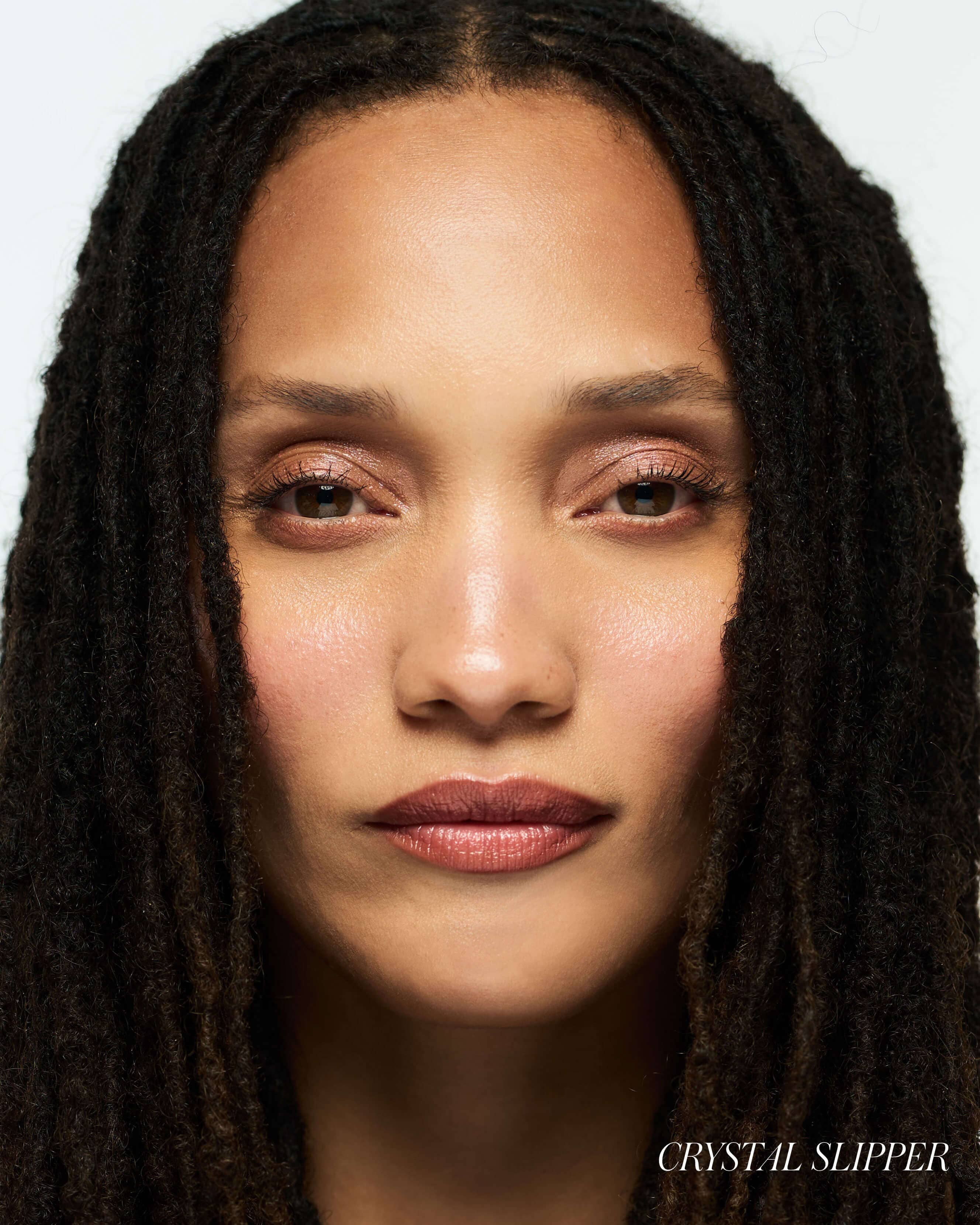 Crystal Slipper (sun-kissed pink-buff with a soft golden glow)