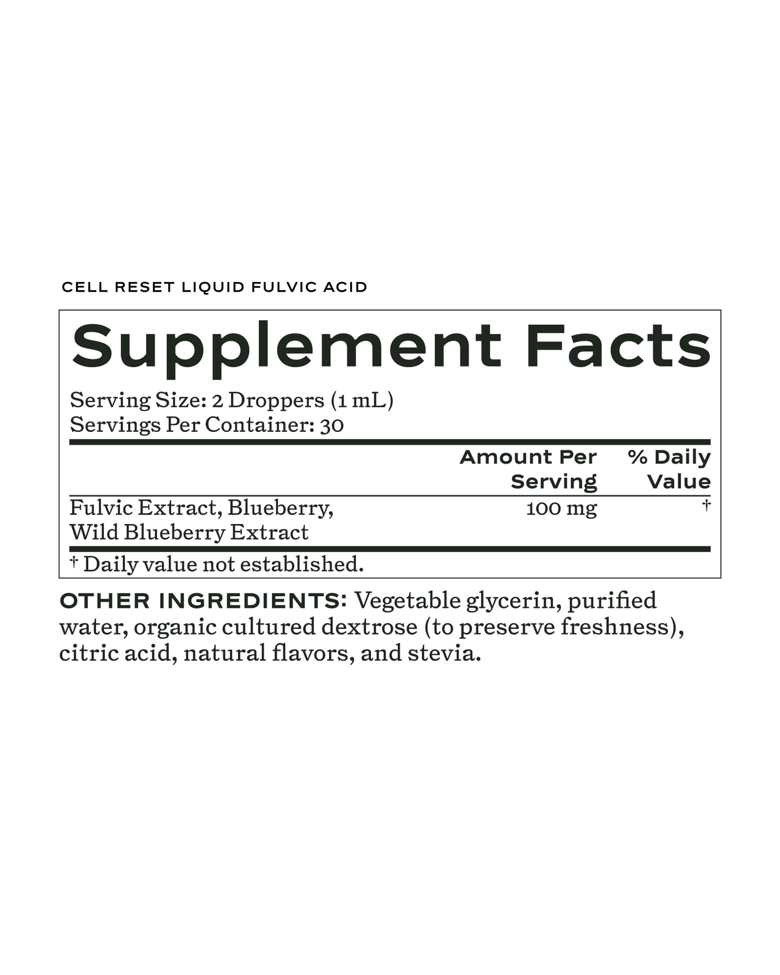 Cell Reset Liquid Fulvic Acid