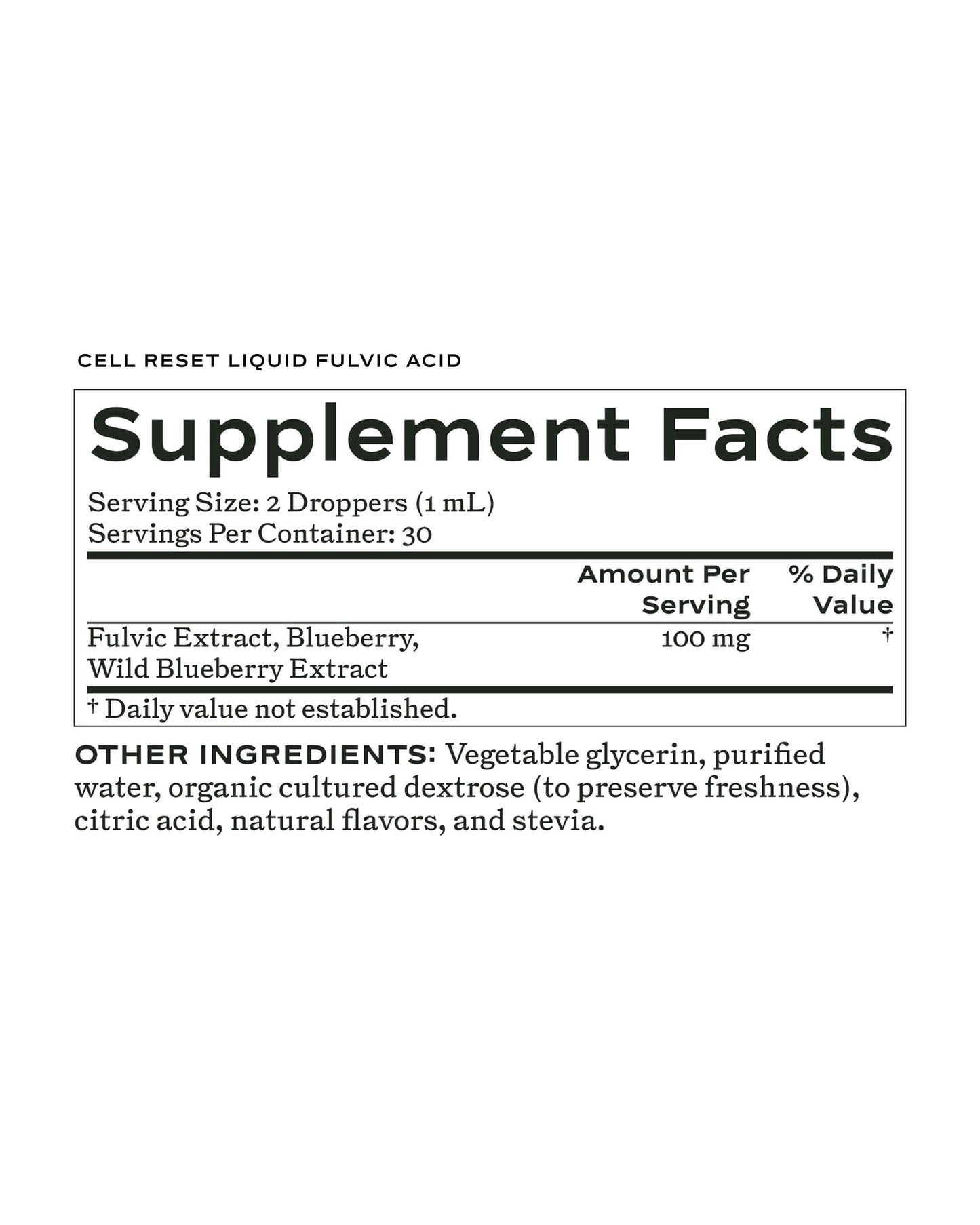 Cell Reset Liquid Fulvic Acid