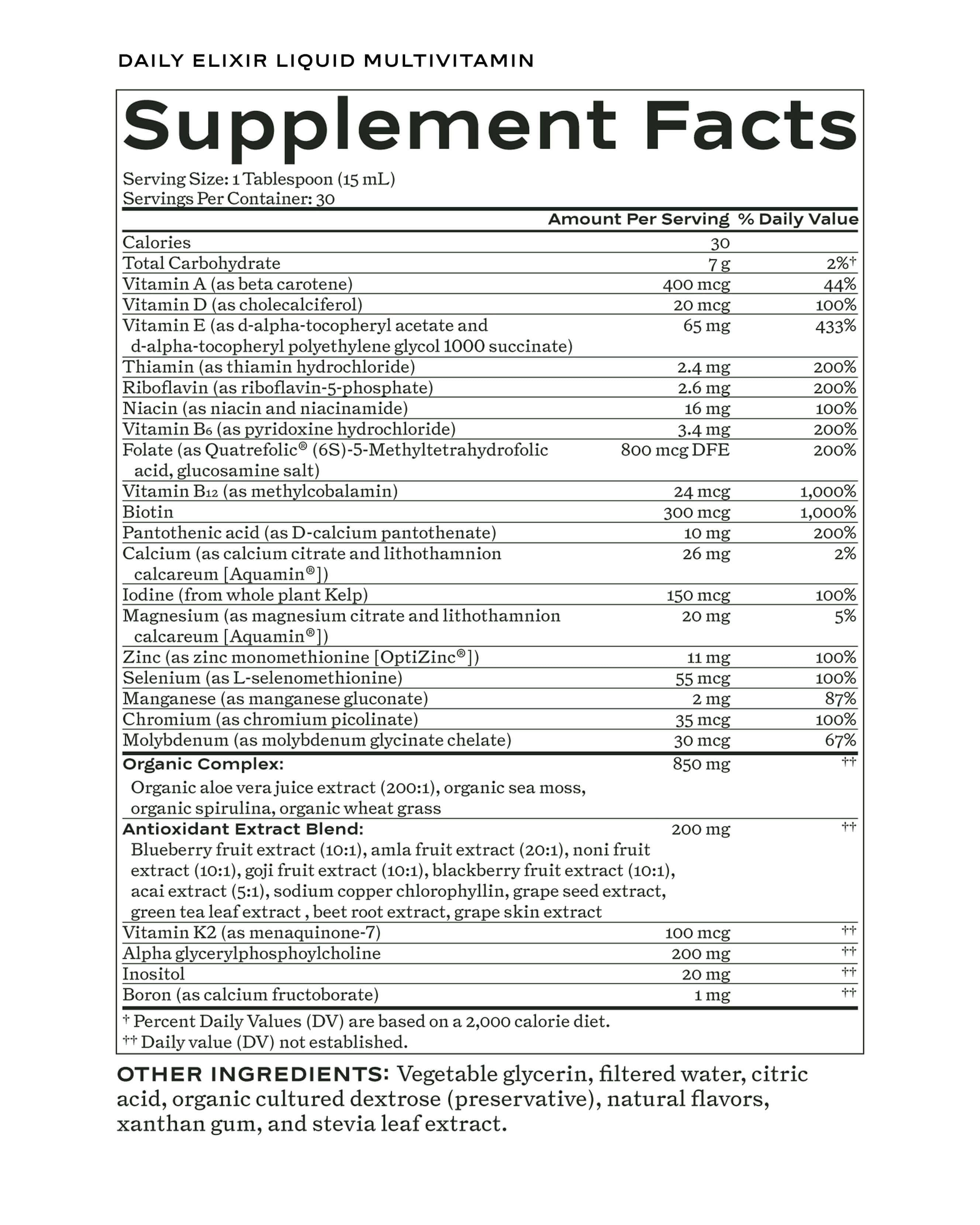 Daily Elixir Liquid Multivitamin