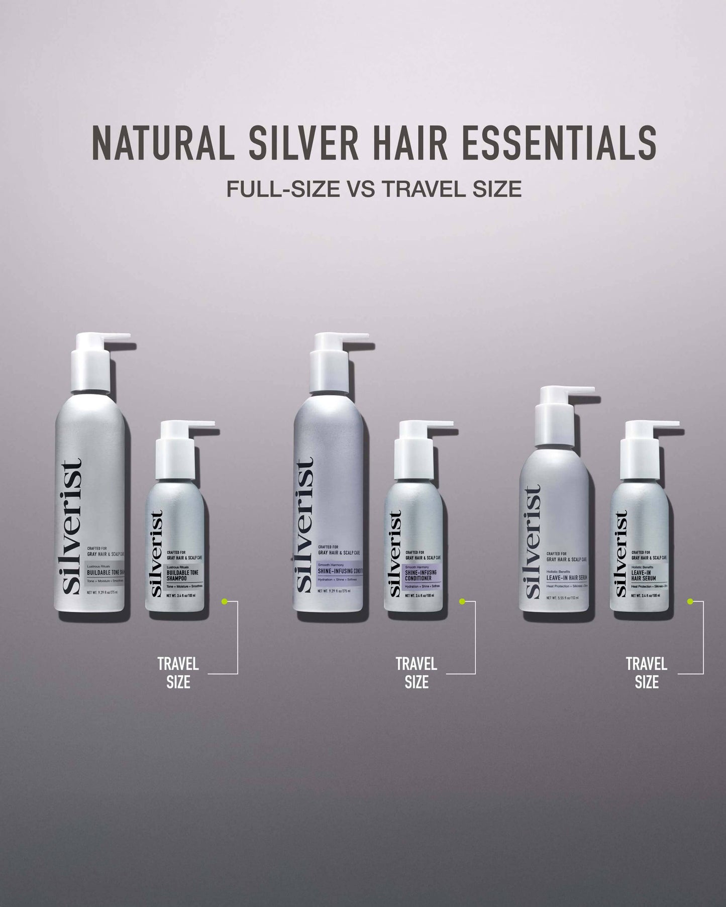 Natural Silver Hair Essentials - Travel Size Kit