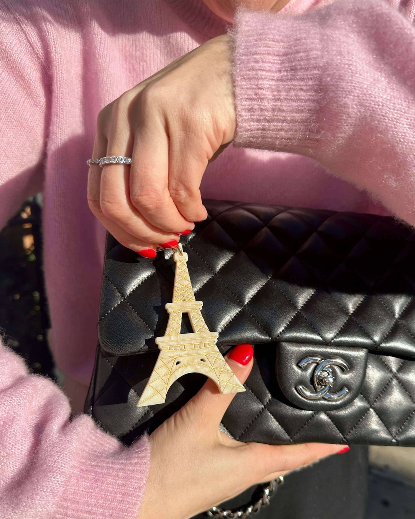 Hand-painted Eiffel Tower Bag Charm