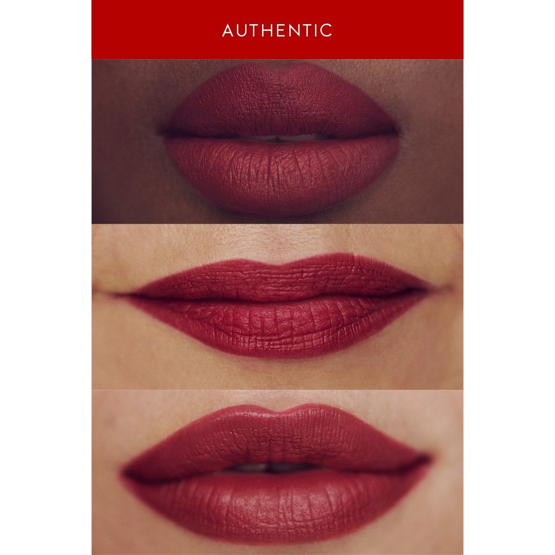 Authentic (berry red with cool purple undertones)