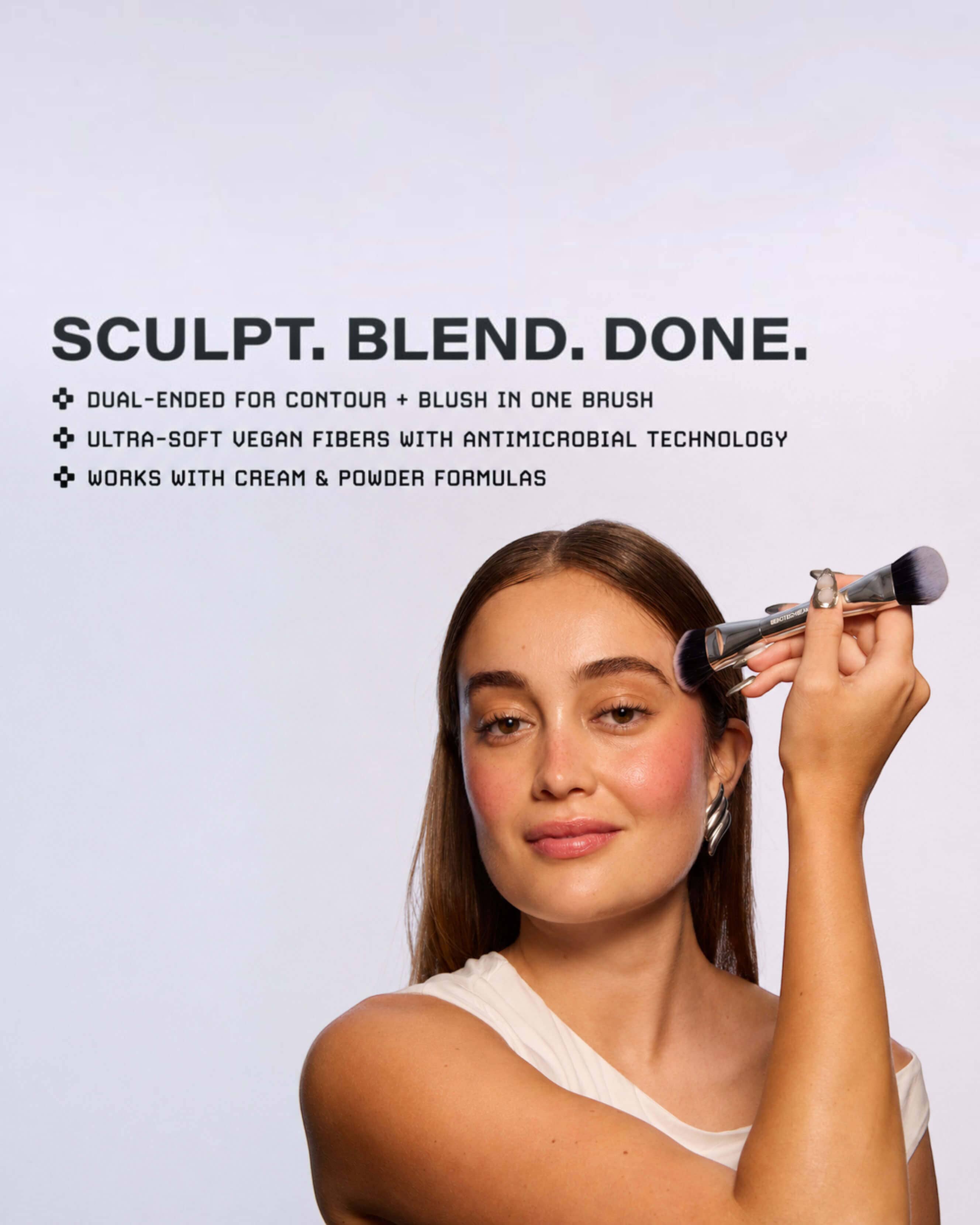 BiomeBlend™ Dual Ended Sculpt + Blend Brush with Antimicrobial Fibers
