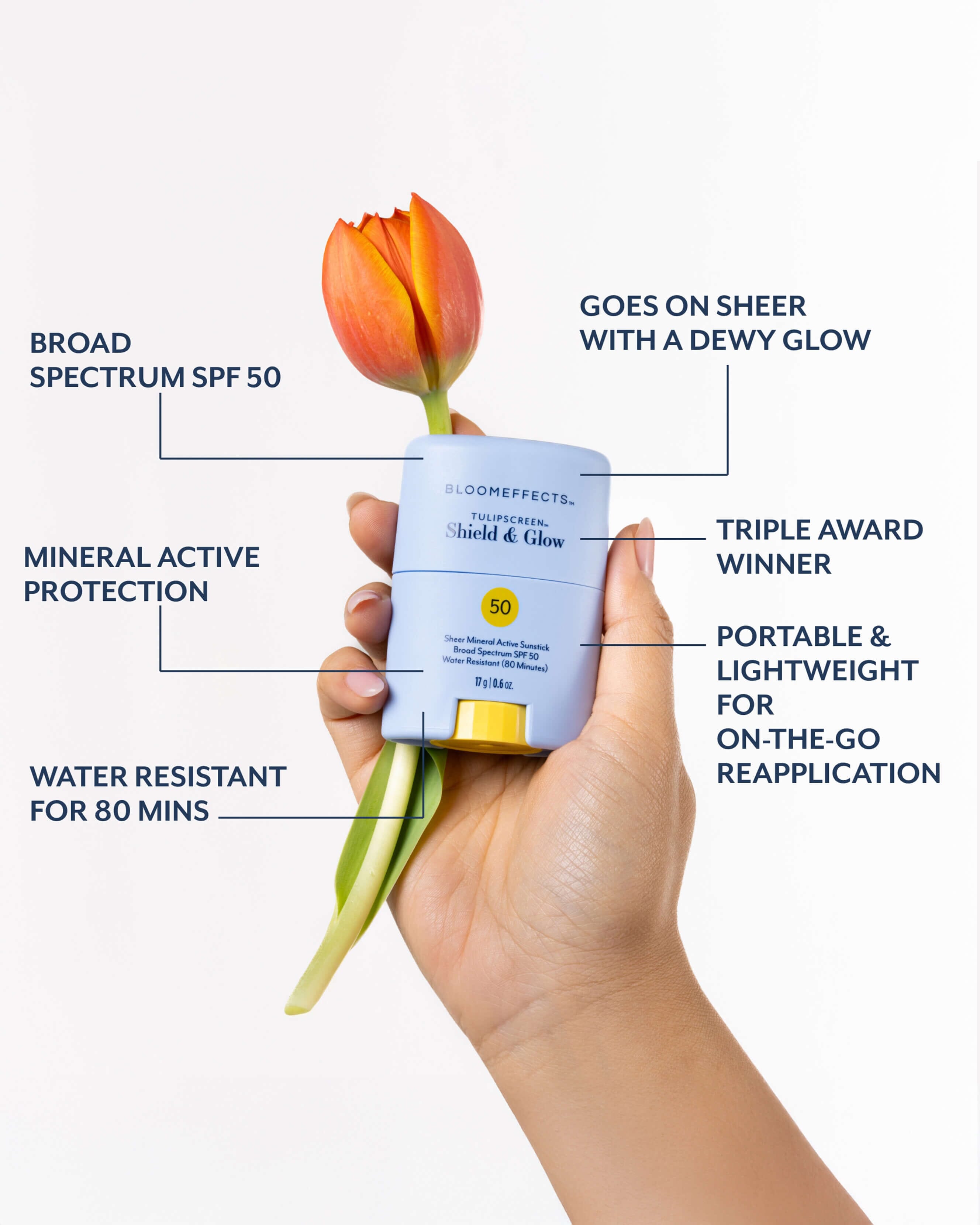 Tulip Dew Shield & Glow 100% Sheer Mineral Sunstick SPF 50