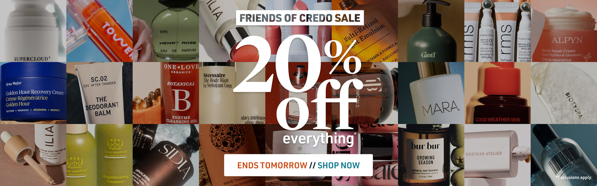Image of Credo Beauty sale. 20% off everything shop now