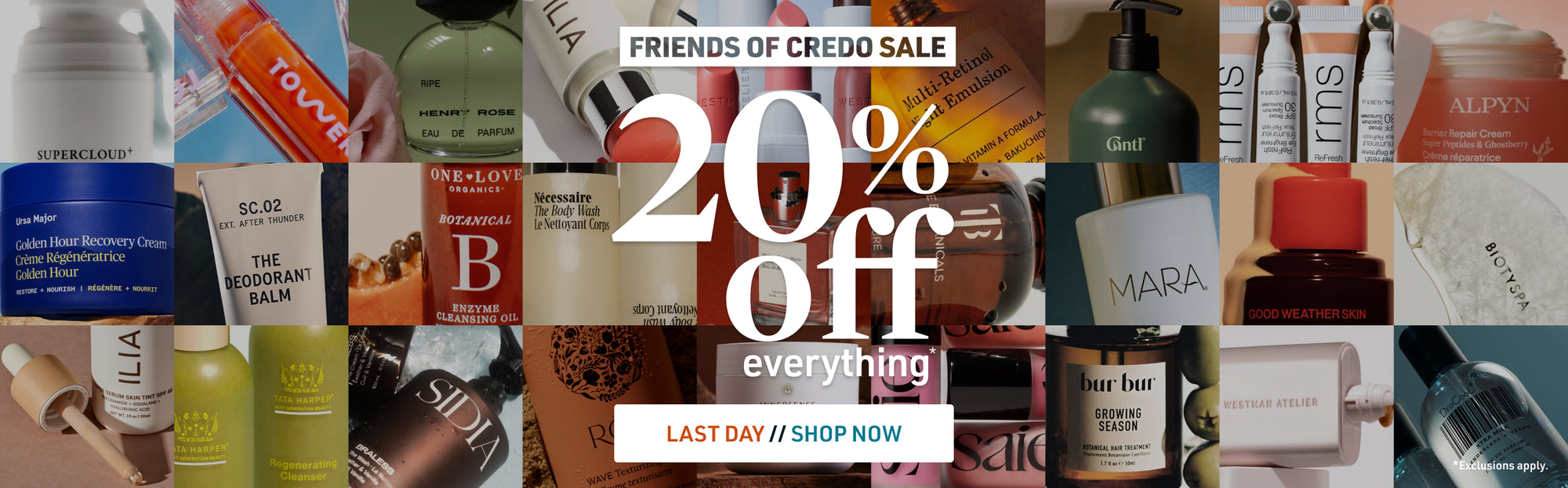Image of Credo Beauty sale. 20% off everything shop now