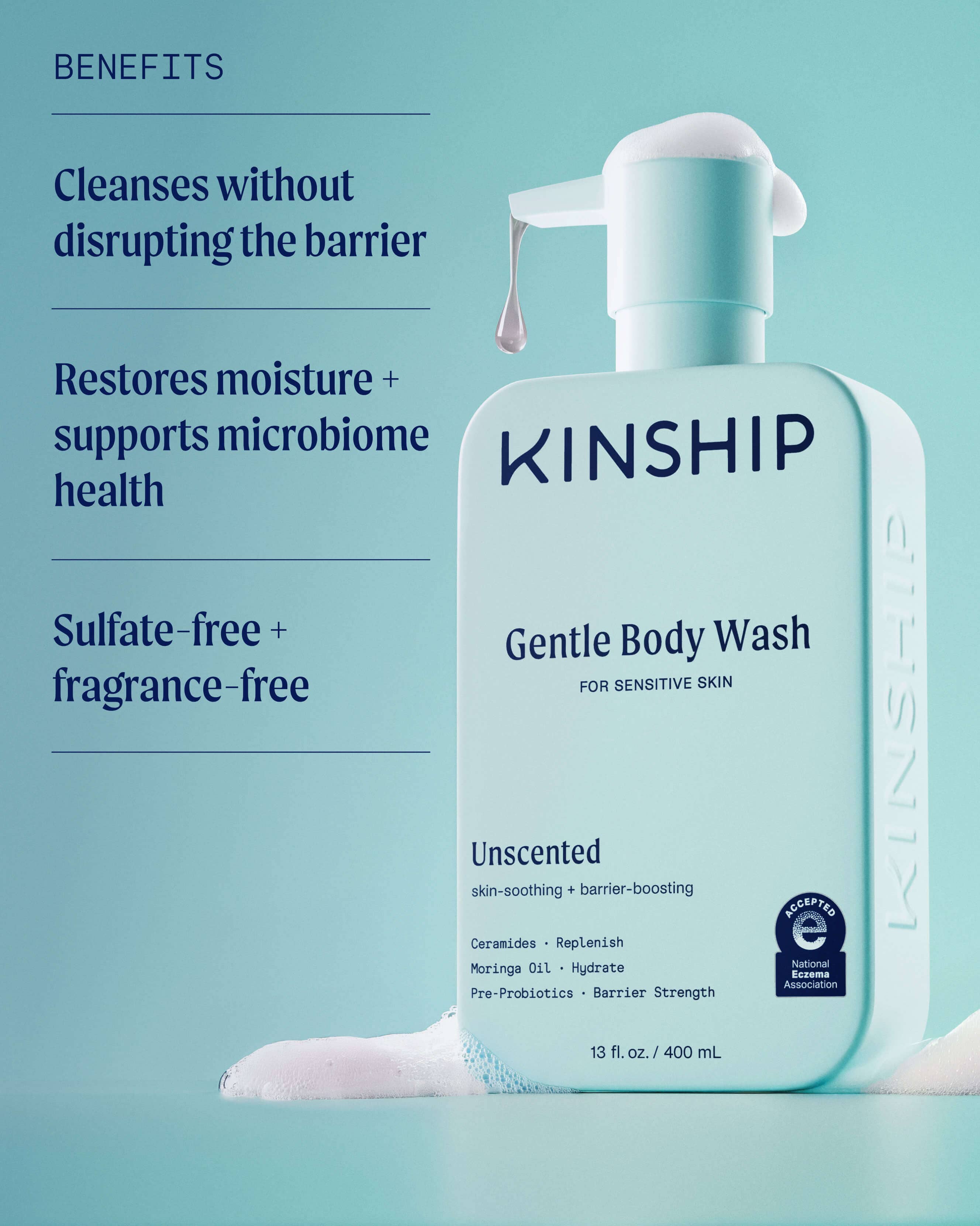 Gentle Hydrating Body Wash for Sensitive Skin (Unscented)