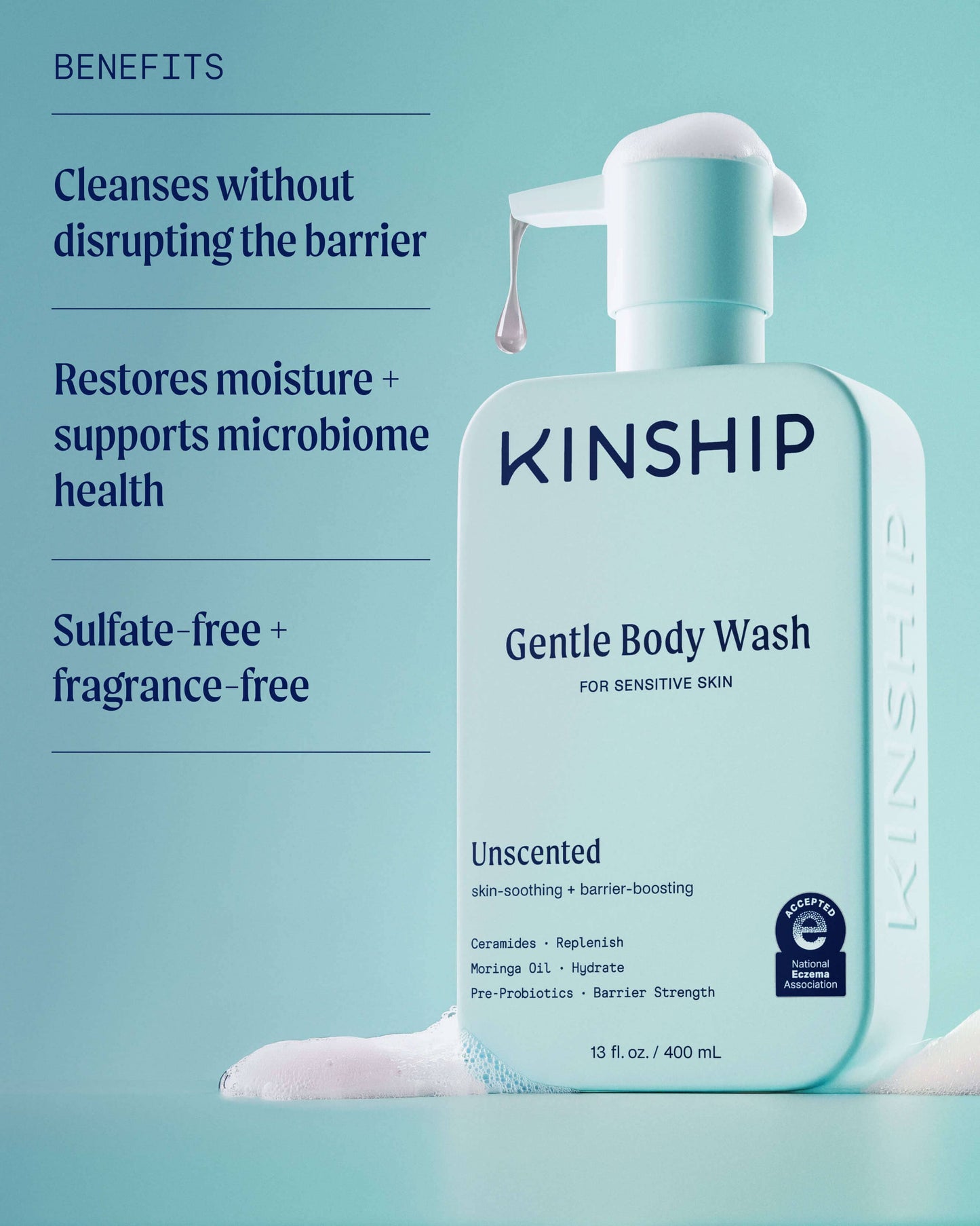 Gentle Hydrating Body Wash for Sensitive Skin (Unscented)