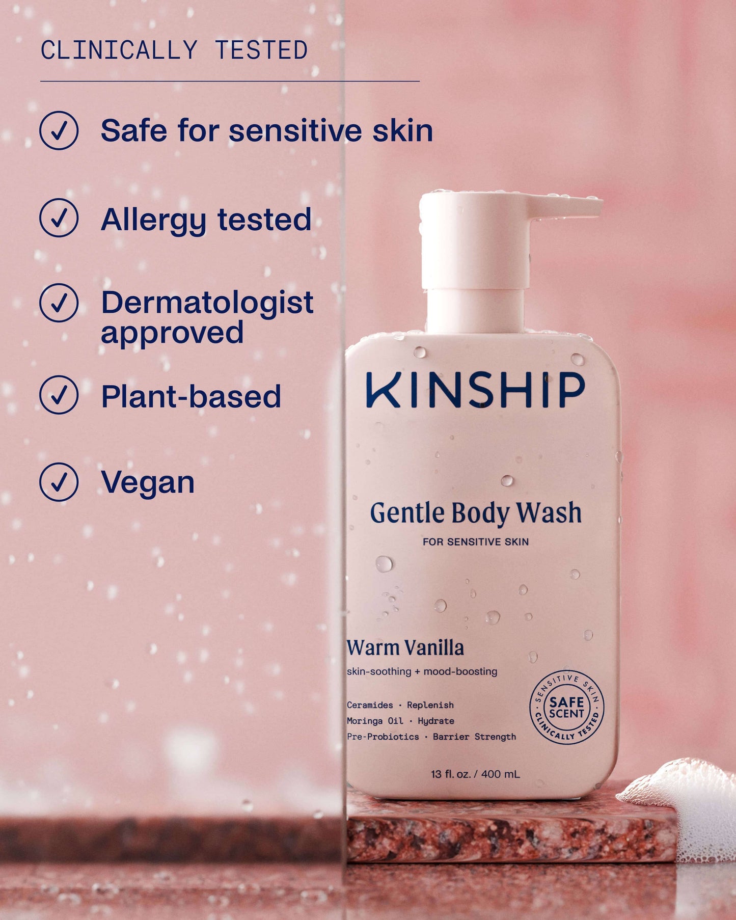 Gentle Hydrating Body Wash for Sensitive Skin (Warm Vanilla)