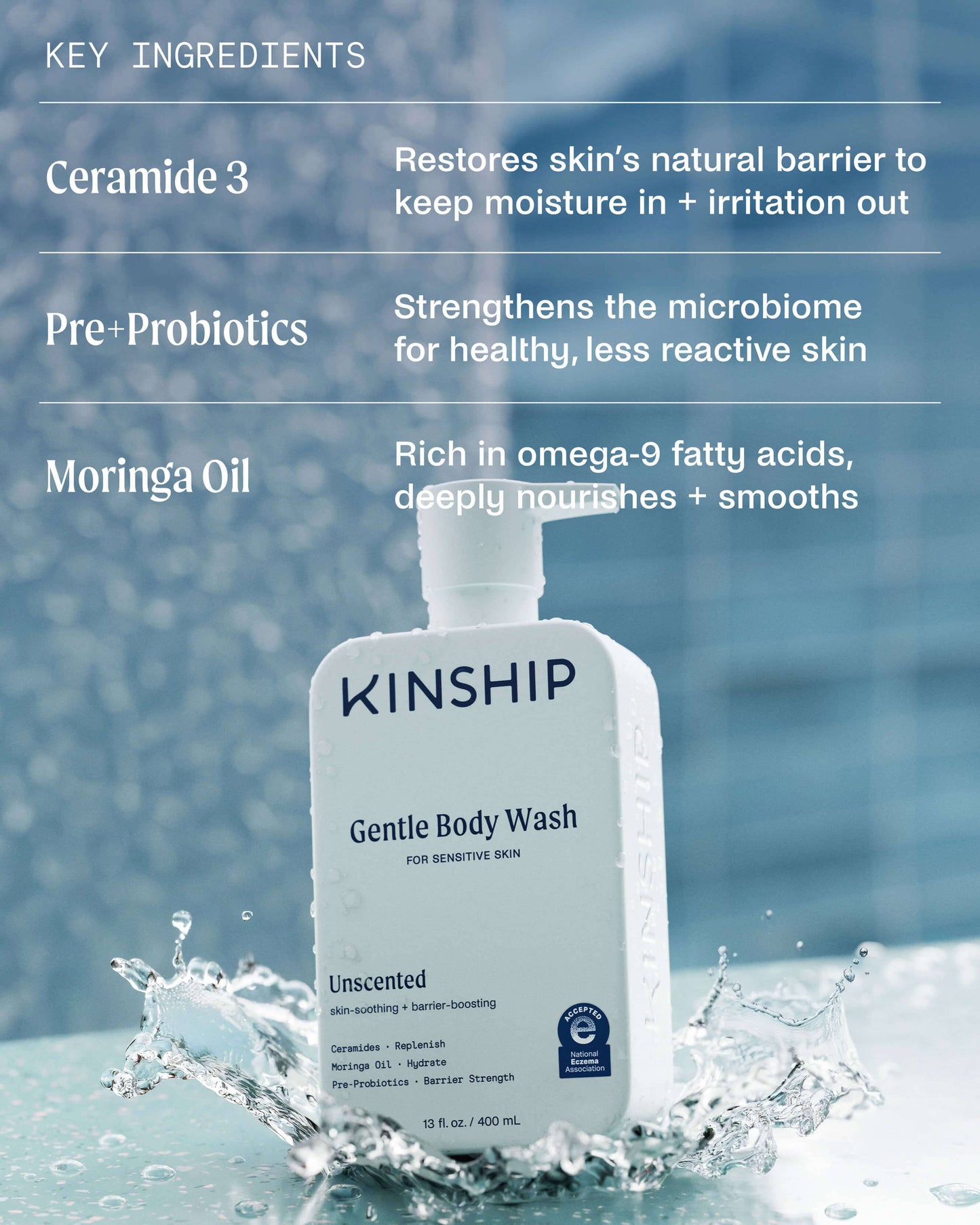 Gentle Hydrating Body Wash for Sensitive Skin (Unscented)