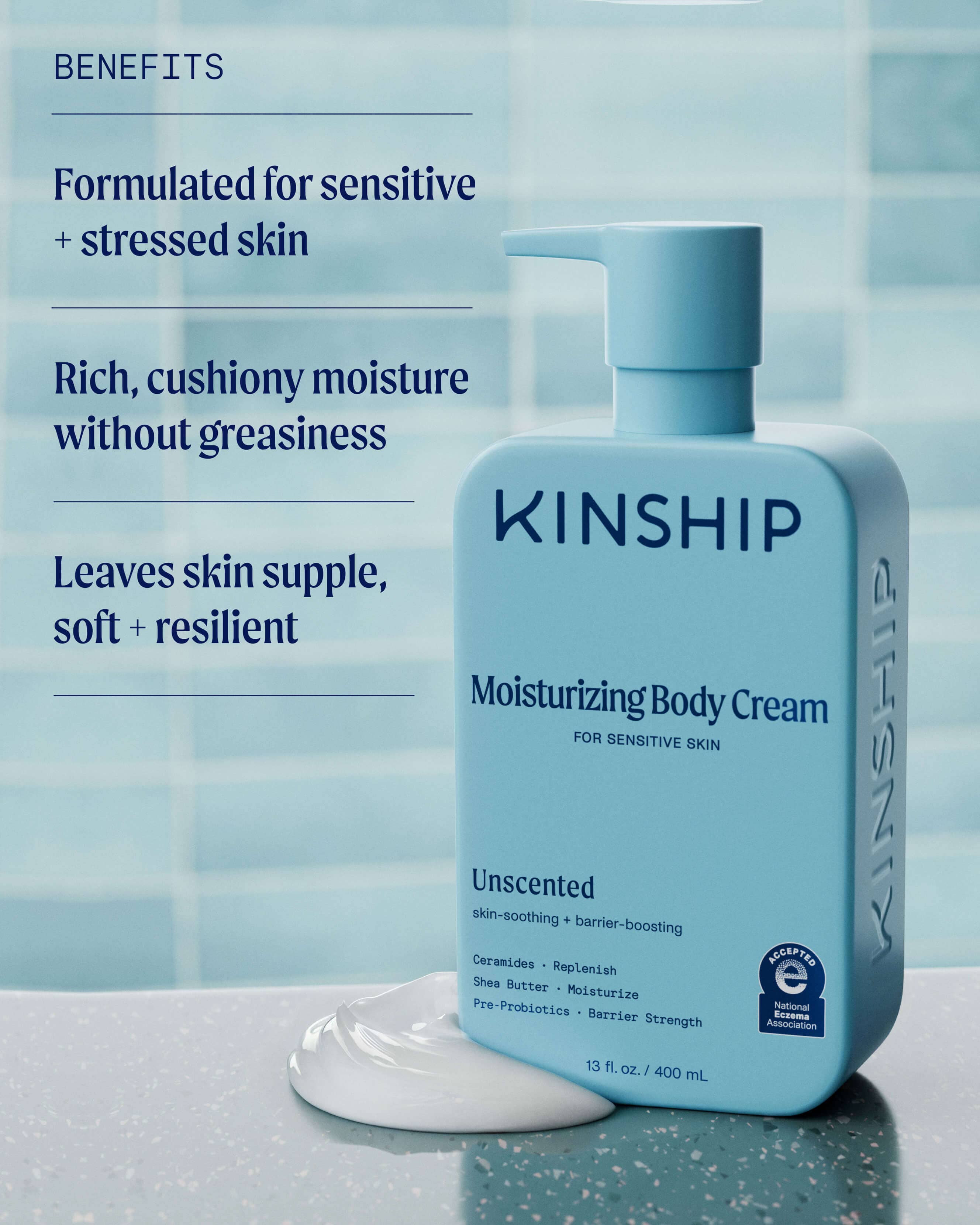 Barrier-Repair Moisturizing Body Cream for Sensitive Skin (Unscented)