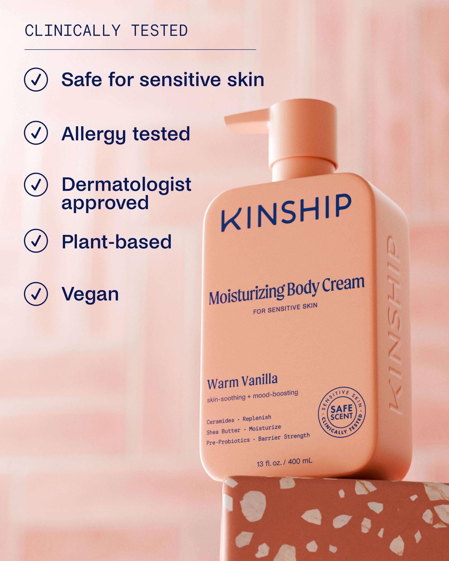 Barrier-Repair Moisturizing Body Cream for Sensitive Skin (Warm Vanilla)