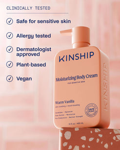 Barrier-Repair Moisturizing Body Cream for Sensitive Skin (Warm Vanilla)