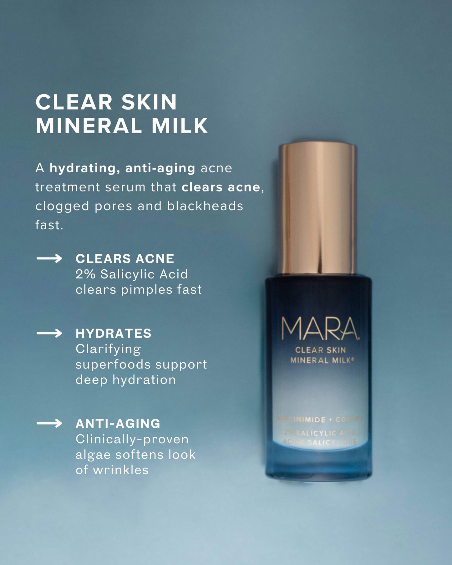 Clear Skin Mineral Milk 2% Salicylic Acid Acne Treatment with Niacinamide + Copper