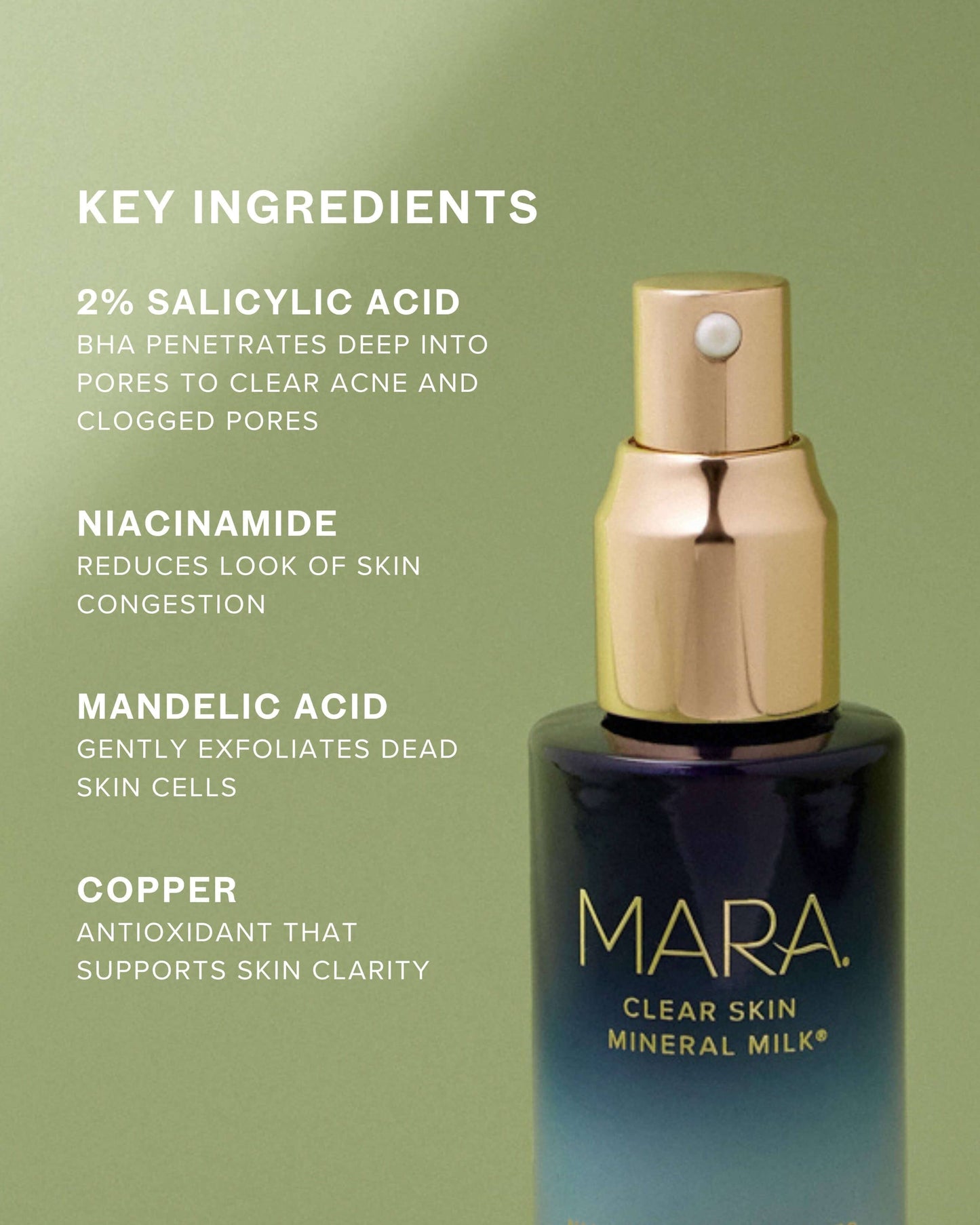 Clear Skin Mineral Milk 2% Salicylic Acid Acne Treatment with Niacinamide + Copper