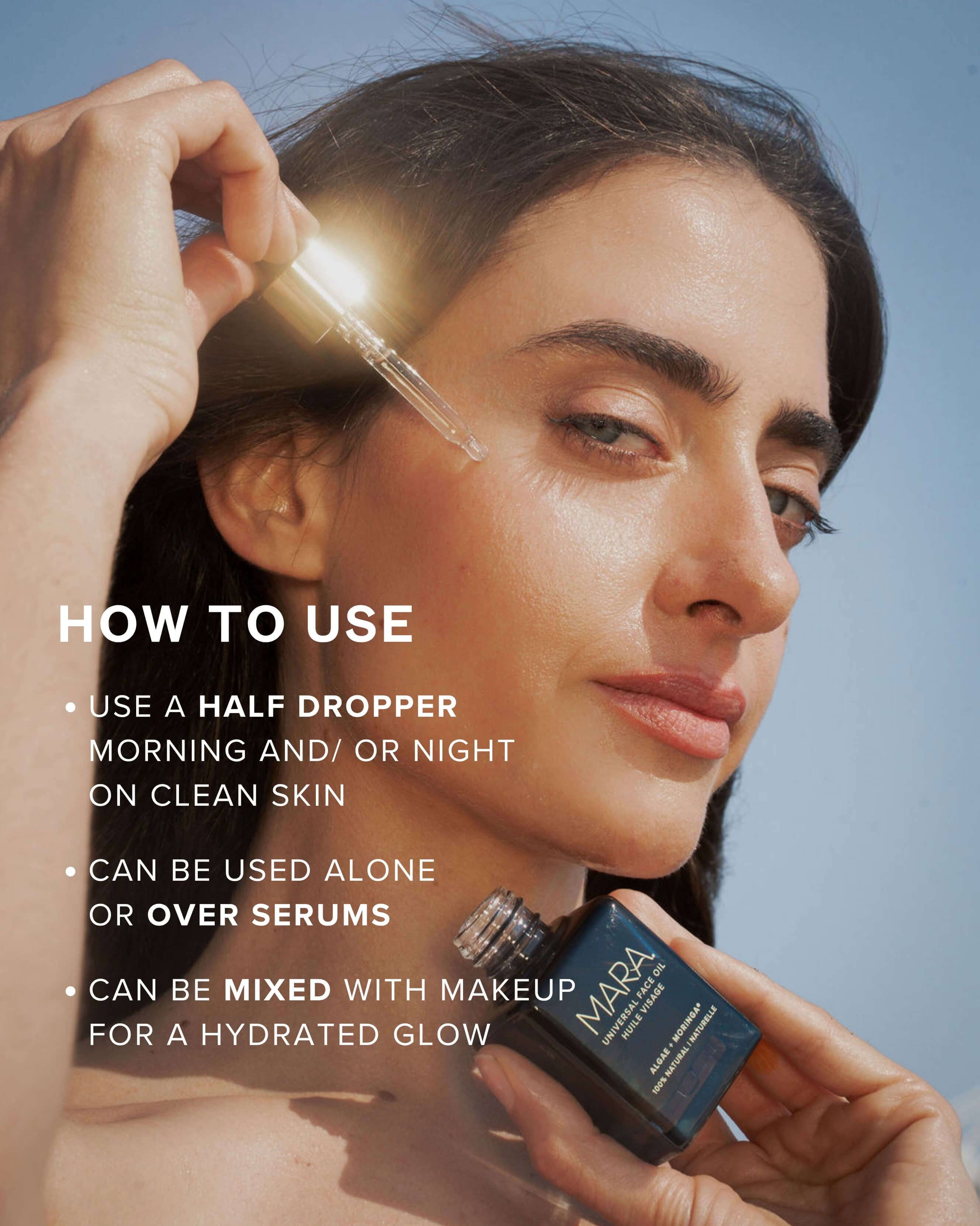Universal Hydrating Face Oil for Anti-Aging and Glow with Algae + Moringa