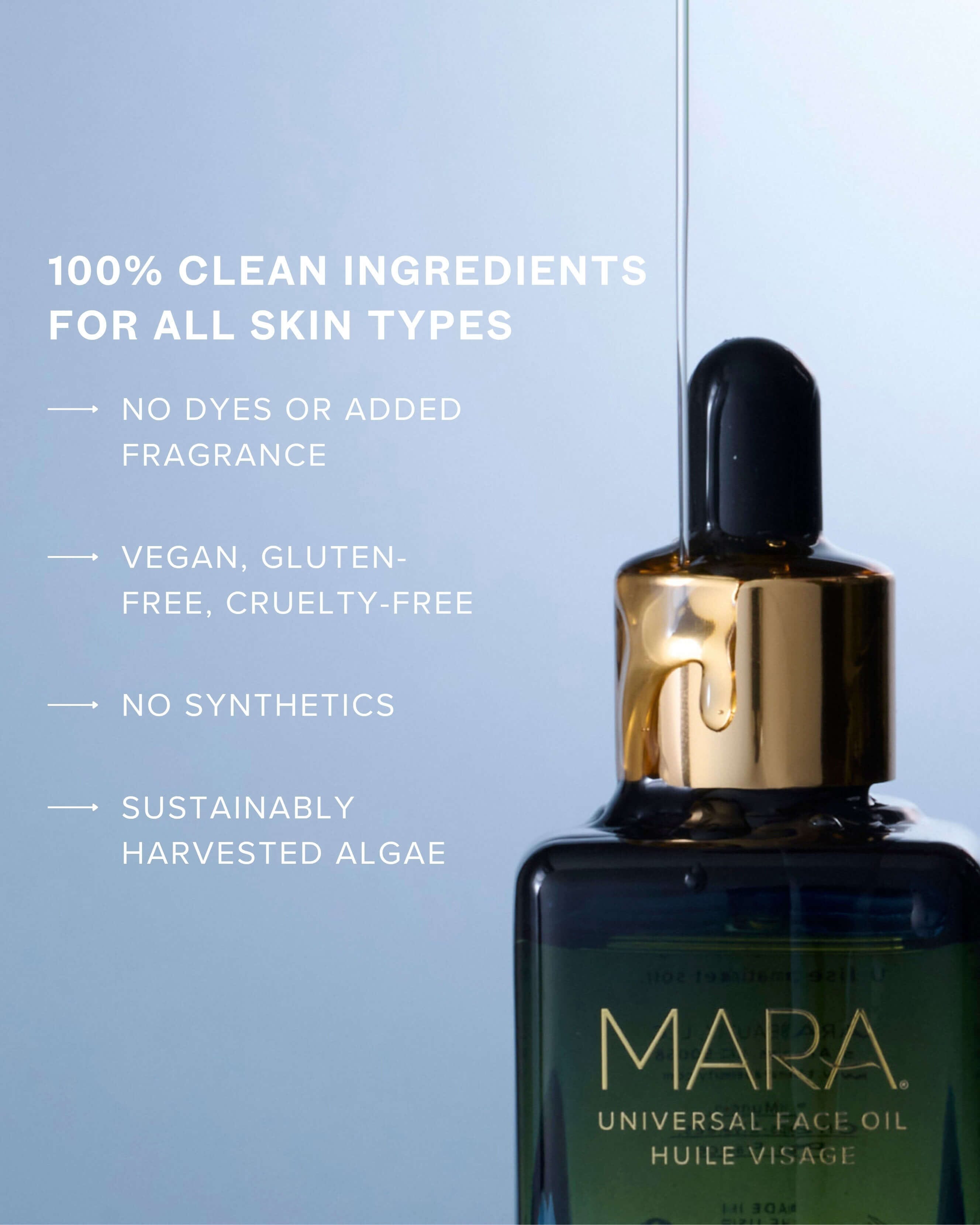 Universal Hydrating Face Oil for Anti-Aging and Glow with Algae + Moringa