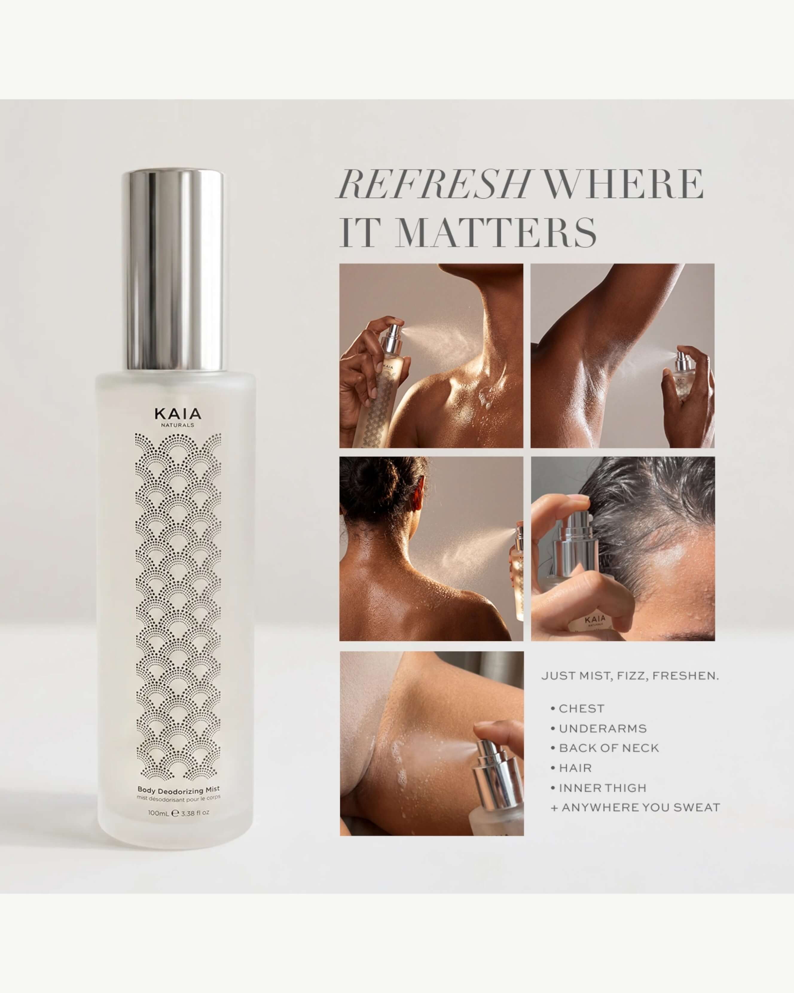 The body refresh body & hair deodorizing mist alcohol-free water lilly